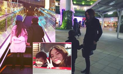 Con trai Hồ Ngọc Hà tình cảm nắm tay mẹ và bạn gái giữa cái rét Hà Nội