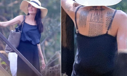 Angelina Jolie 'tậu' thêm 3 hình xăm mới gây chú ý