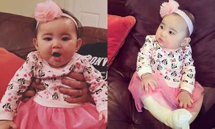 Con gái Kim Hiền mặc đẹp đón Tết đầu tiên cùng gia đình