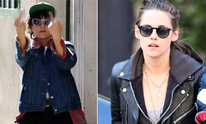 Bạn gái tin đồn của Kristen Stewart dùng 'ngón tay thối' với phóng viên