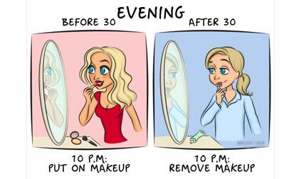 Bộ tranhh về cuộc sống khác biệt của phụ nữ trước và sau tuổi 30