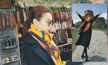 Siêu mẫu Thanh Hằng sành điệu trên đường phố Georgia