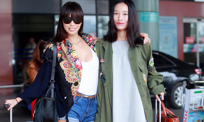 Hà Anh hội ngộ với học trò Trang Khiếu ở sân bay