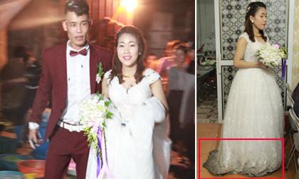 Vợ thứ ba của Hiệp Gà mặc váy cưới lấm lem bùn đất trong lễ rước dâu