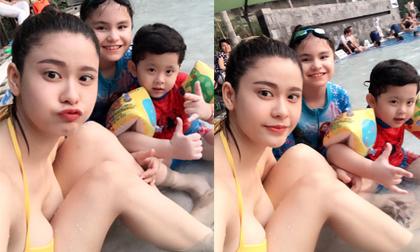Trương Quỳnh Anh khoe dáng bên bể bơi sau vụ Tim 'ong bướm'