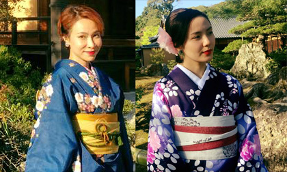 Uyên Linh và Phương Linh diện Kimono khiến fan mê mẩn