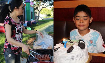 Ca sĩ Thu Phương tổ chức sinh nhật tại nhà cho con