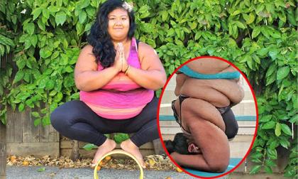 Choáng với những động tác yoga cực khó của cô gái 'quá khổ'