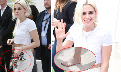 Kristen Stewart không ngại tay xách giầy, đi chân trần tại LHP Cannes 2016