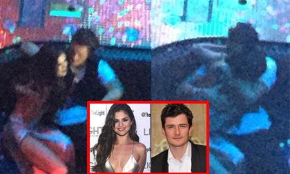 Selena Gomez và Orlando Bloom ôm nhau tình cảm trong quán bar