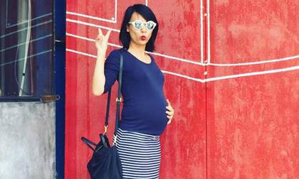 MC Thùy Minh 'lộ' bụng bầu lớn, chuẩn bị sinh con lần hai