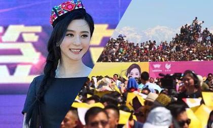Fans xô đẩy, trèo cả lên nhau để được nhìn thấy Phạm Băng Băng