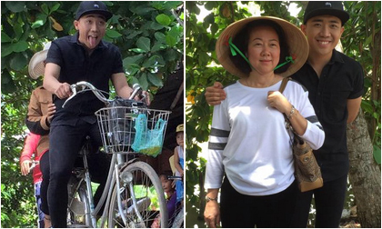 Hơn 230 ngàn like cho bức ảnh Trấn Thành đèo mẹ bằng xe đạp