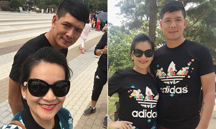 Vợ chồng Bình Minh diện áo đôi du hí Hàn Quốc