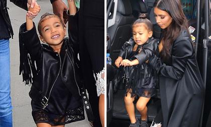 Con gái Kim Kardashian mặc cực chất đi chơi cùng bố mẹ