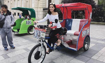Hoa hậu Kỳ Duyên nhiệt tình dạo phố trong ngày đầu đặt chân tới Paris