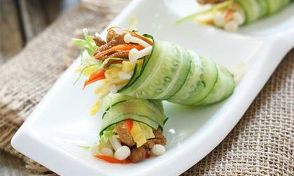Hướng dẫn làm món dưa chuột cuộn rau củ ăn hoài không chán 