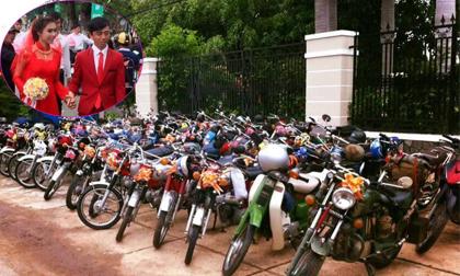 Chú rể rước dâu bằng dàn xe cổ gây náo loạn ở Tây Ninh