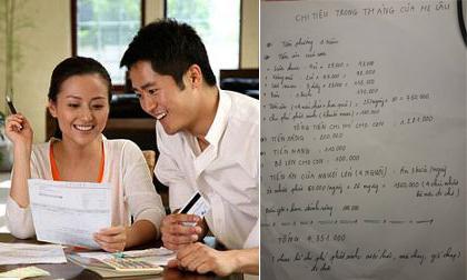 Chồng cằn nhằn vì vợ chi tiêu 4 triệu đồng/tháng cho 5 người