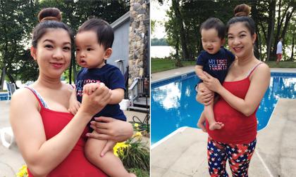 Phạm Thanh Thảo tăng cân lộ cổ mấy ngấn khi mang thai lần 2