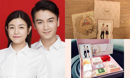 Hé lộ thiệp mời và bánh cưới đáng yêu của Trần Nghiên Hy - Trần Hiểu