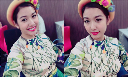 Thúy Vân rạng rỡ trong tà áo dài truyền thống trong tiệc Đại sứ ở Nhật