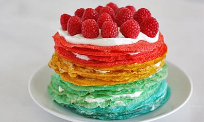 Làm bánh crepe cầu vồng chua chua ngọt ngọt cực đẹp mắt