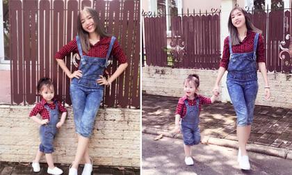 Elly Trần và con gái mặc đồ đôi đi chơi ngày lễ 2/9