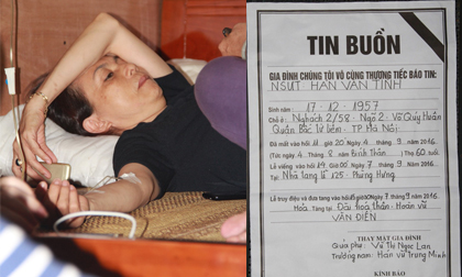 Trước tang lễ 1 ngày, vợ nghệ sĩ Hán Văn Tình phải truyền nước vì kiệt sức