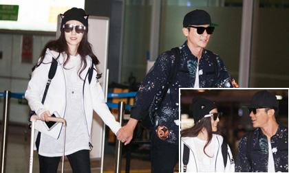 Phạm Băng Băng tình tứ nắm tay Lý Thần ở sân bay