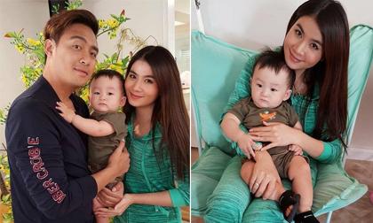 Vợ chồng Thanh Duy chụp ảnh với con trai Xuân Mai ở Mỹ