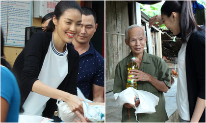 Lan Khuê rạng rỡ cùng team về miền Trung làm từ thiện