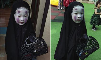 Cô bé hóa trang thành Vô Diện hot nhất mùa Halloween 2016