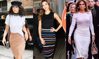 Sao ngoại gợi ý cách diện chân váy bút chì phù hợp với độ tuổi