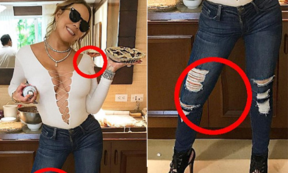 Mariah Carey mặc áo giá bình dân khoe ngực, bị soi photoshop ngớ ngẩn