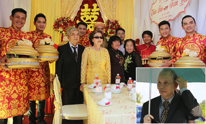 Bố mẹ Hoài Linh 'đội nắng' về Tiền Giang dự đám cưới con nuôi Thiên Bảo