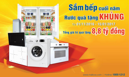 Thiết bị bếp Malloca khuyến mãi cực lớn dịp cuối năm