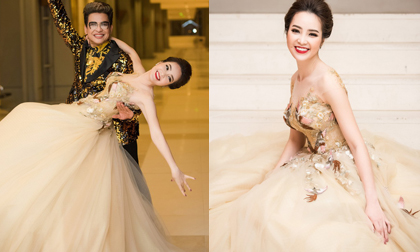 Thụy Vân như công chúa cùng MC Thanh Bạch nhảy múa trong hậu trường