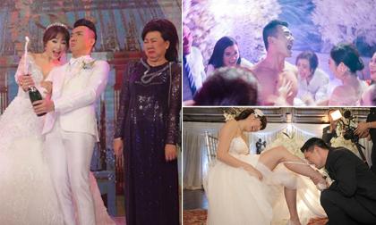 Những bức ảnh 'cười sái quai hàm' trong đám cưới sao Việt