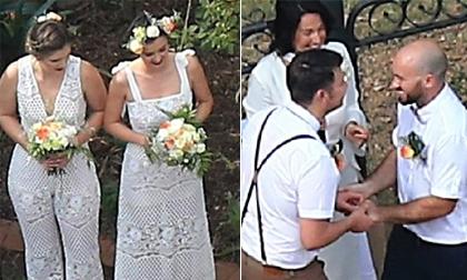 Miranda Kerr xinh đẹp khi làm phù dâu trong đám cưới đồng tính của em trai