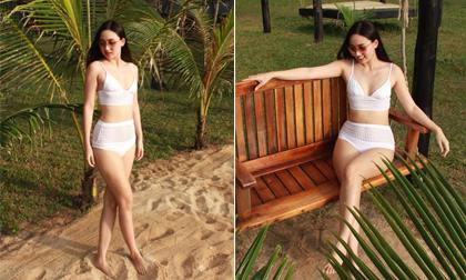 Á hậu Ngô Trà My mặc bikini khoe đường cong 'mướt mắt' sau sinh 