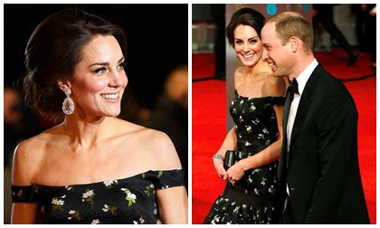 Công nương Kate đẹp như hoa sánh vai bên chồng tại thảm đỏ BAFTA 2017