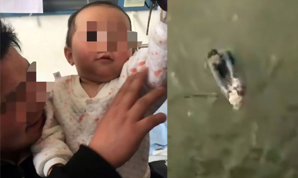 Em bé may mắn sống sót sau khi bị mẹ ném xuống sông