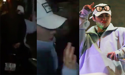 Sơn Tùng được hộ tống bằng 'xe máy kẹp 3', không đội mũ bảo hiểm ở phố cổ Hà Nội