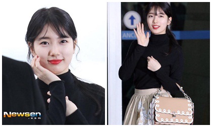 Suzy (Miss A) xinh như nữ thần ở sân bay đi dự Tuần lễ thời trang Milan