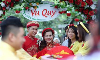 Diễn viên Hoàng Anh bảnh bao trong lễ rước dâu