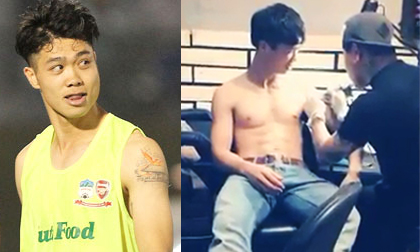 Công Phượng nén đau xăm hình nhà tranh và phượng hoàng