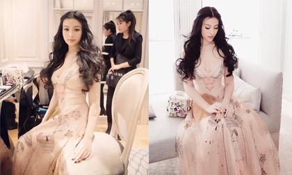 Huyền Baby xinh như công chúa khi dự tiệc ở Hồng Kông