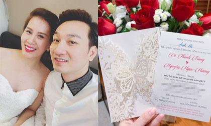 Hé lộ thiệp cưới của MC Thành Trung và Ngọc Hương