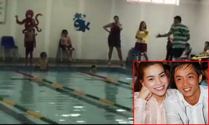 Hồ Ngọc Hà và Cường Đô la lại bên nhau cổ vũ con trai Subeo thi bơi